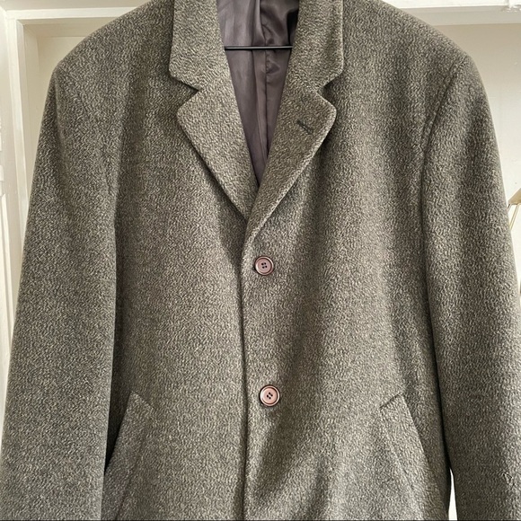 DKNY Wool Blend Notch Collar Overcoat Jacket Men’s Brown Size 44 - Picture 3 of 9